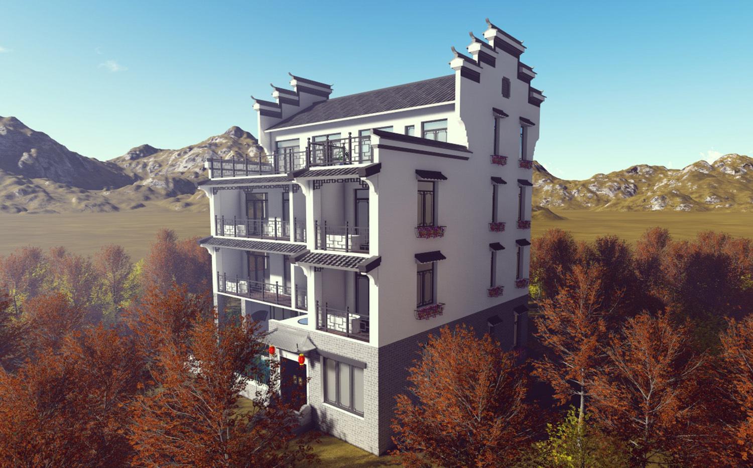 海南94万农村别墅四层带电梯, 泳池露台也不少, 豪宅还是中式漂亮