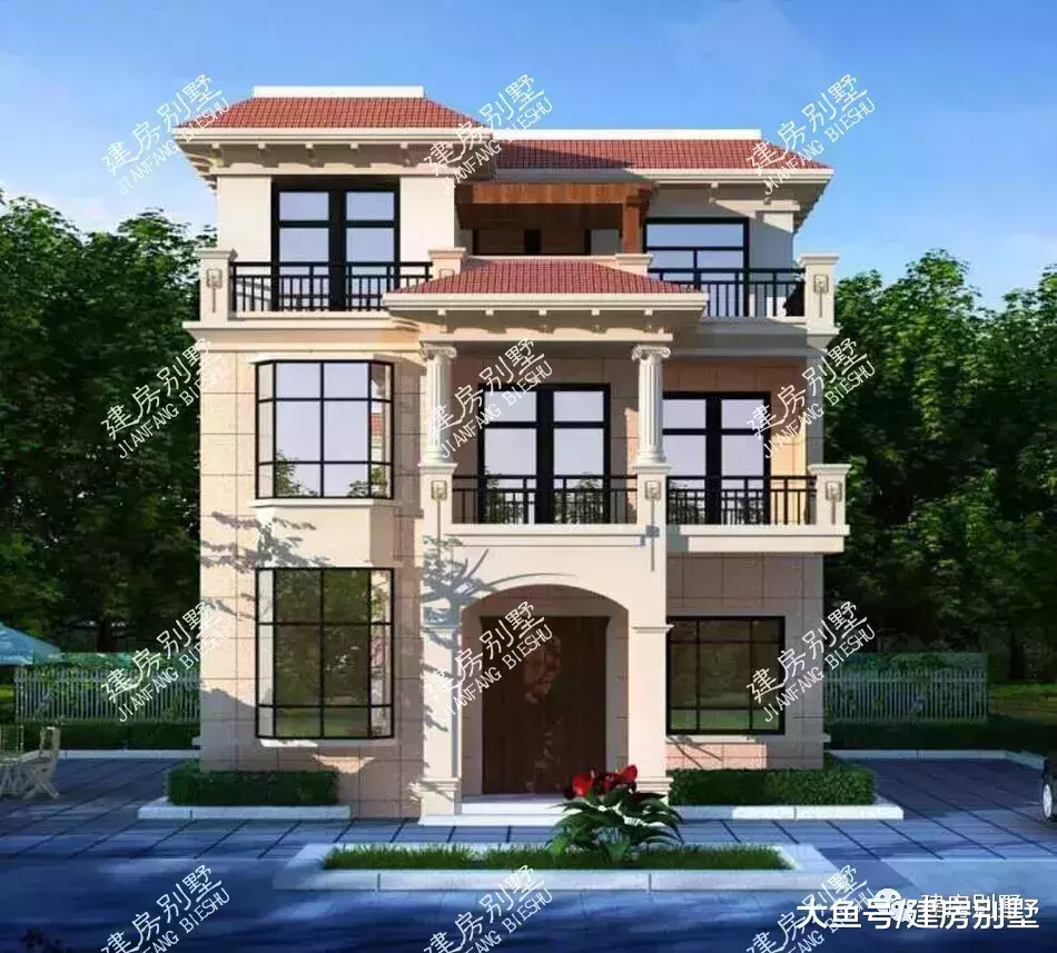 25万也能建三层别墅, 第一栋施工简单, 第二栋平屋顶很省钱