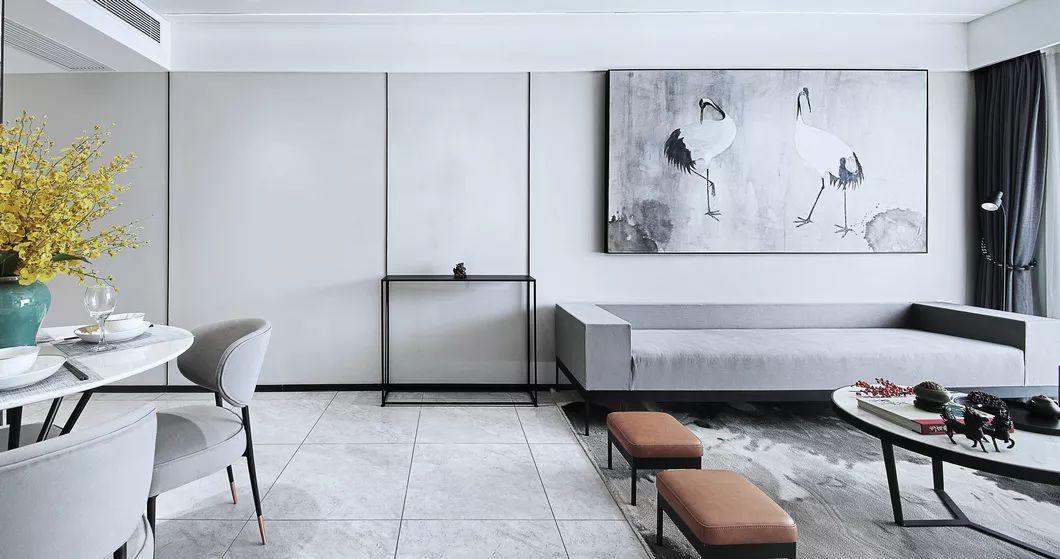 80㎡新中式, 灰色调的空间, 简约的禅意