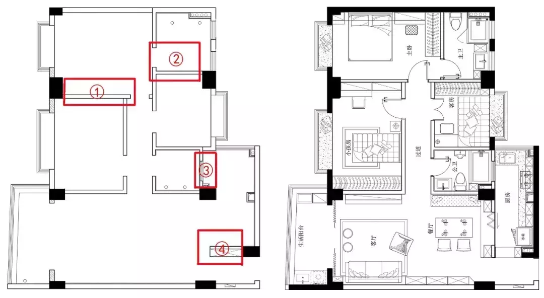 案例 | 104平现代简约三居室, 改几堵墙就让房子实用多了