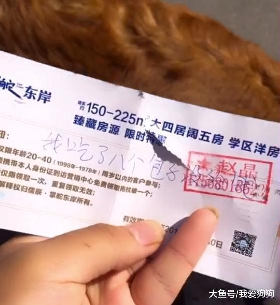 以为是谁给狗发了个传单, 拿下来一看笑喷: 我吃了八个包子没给钱