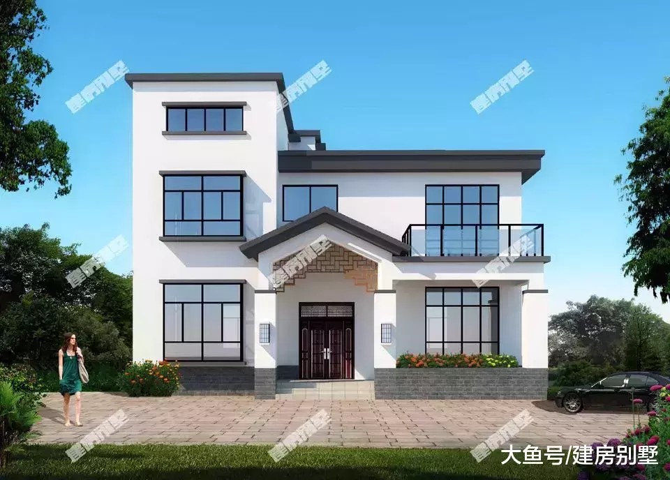 曬一棟完工的新中式住宅，古色古香的畫面，令人向往的仙境