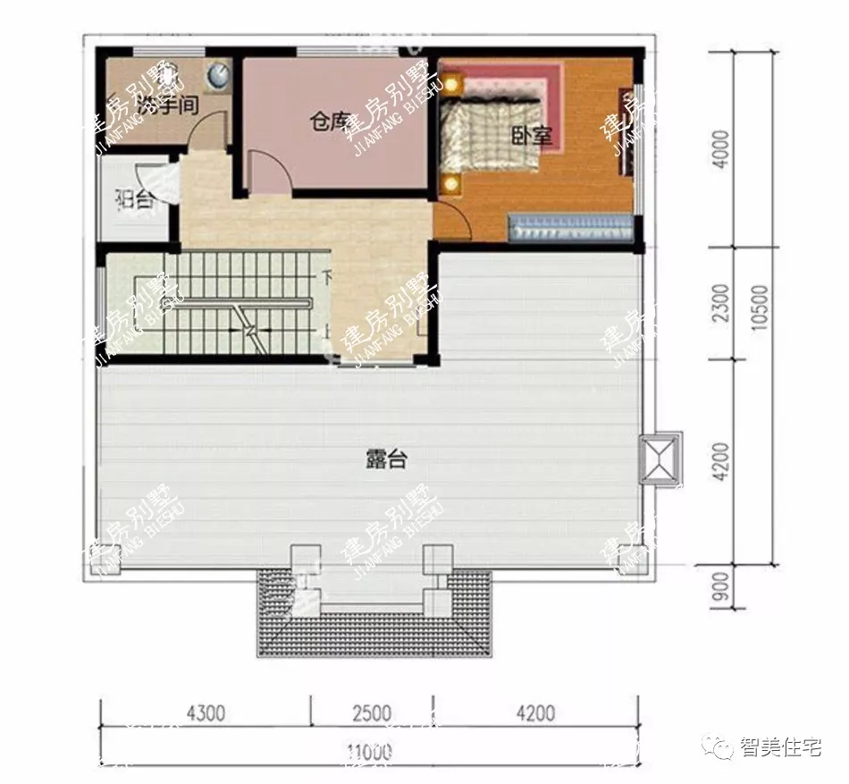 6栋平屋顶设计的四层别墅，包含中式、现代和欧式风格