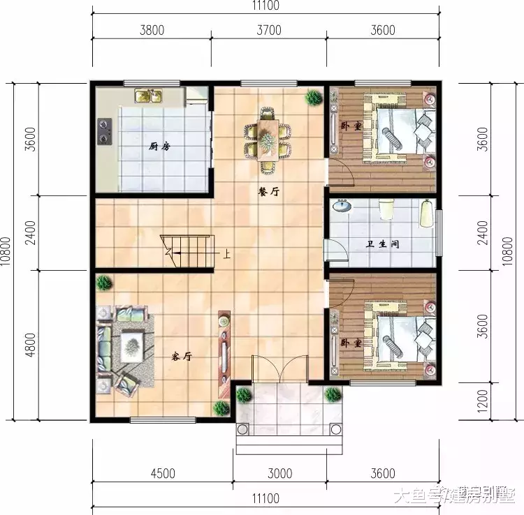 3栋主体20万的两层农村别墅, 小巧精致, 也不比豪宅差
