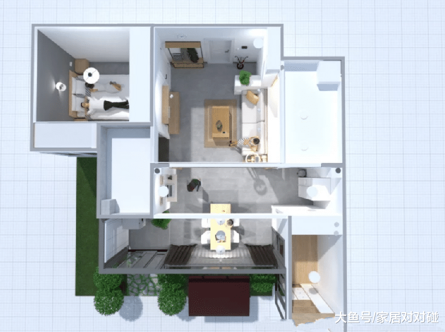 69㎡小宅, 打通沙发墙实用极了! 阳光房改餐厅把人迷住, 晒晒全屋