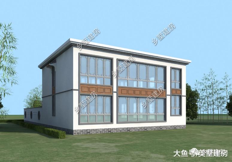 两层新中式农村别墅，时尚简约的外观，给你不一样的居住感受！