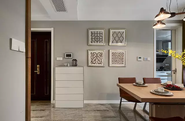 127㎡现代时尚风新房，隔断式背景墙，隔出一个大空间