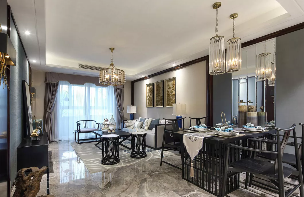 126㎡新中式，禅意与金属质感的碰撞！难得见到这么好看的中式！