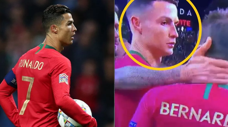 席尔瓦被宣布为欧洲足球联盟杯最佳球员，C罗表情失落