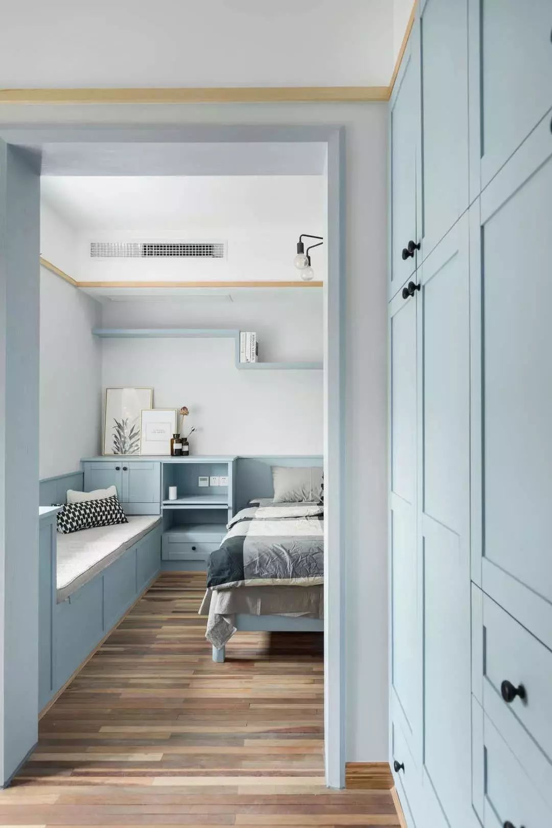 70㎡蓝灰色家居空间，真美!