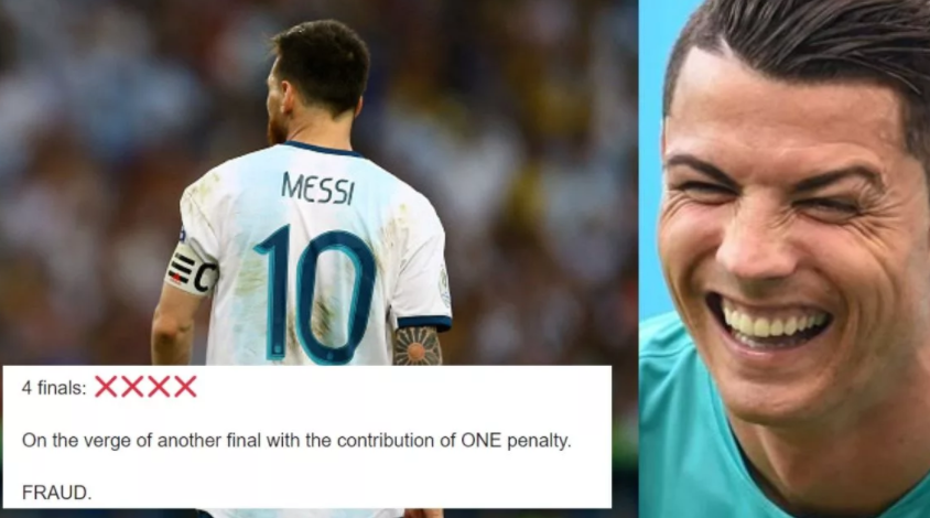 在美洲杯表现不佳后，梅西和C罗的球迷们在社交媒体上爆发了战争