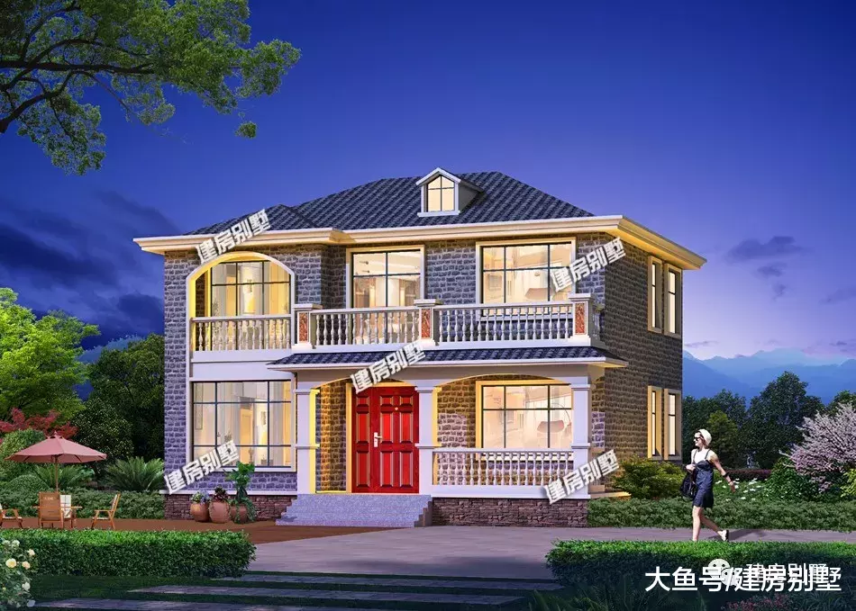 3栋尺寸12×10米的自建房户型，简单实用，两层造价低