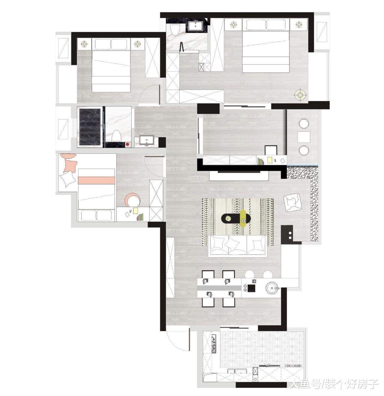 客餐厨一体超舒适，还有梦幻卫生间，成都爸爸为小女儿打造125㎡童话般的家！