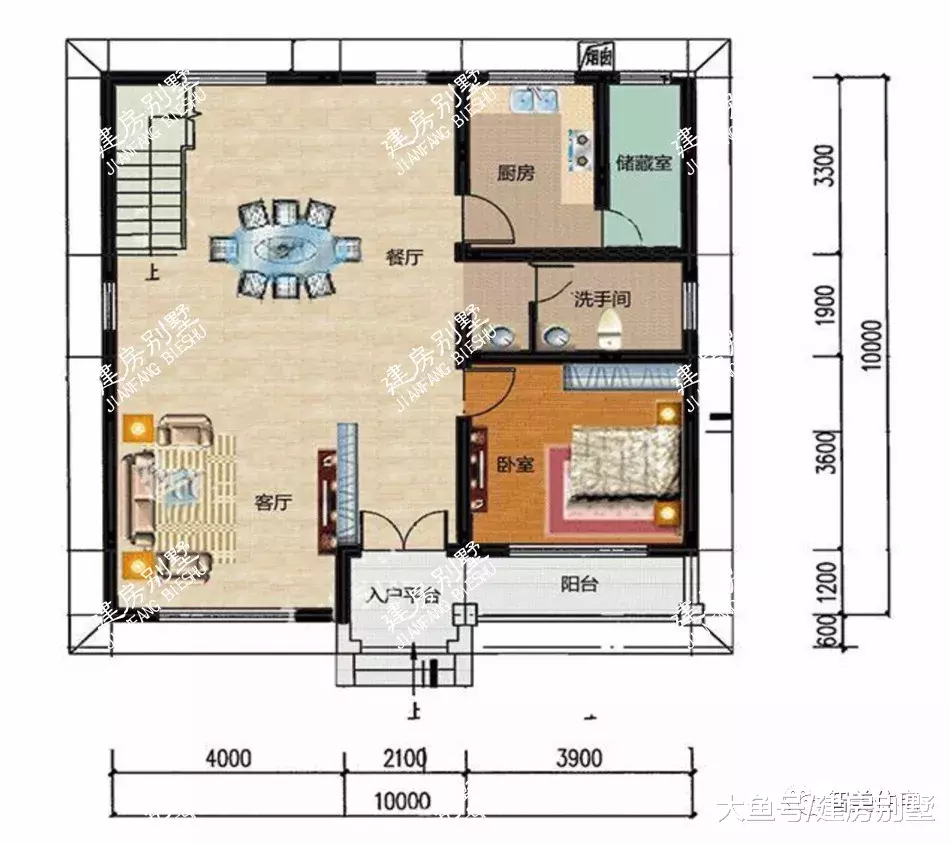 小尺寸设计的两层自建房，主体造价低，适合给爸妈养老用