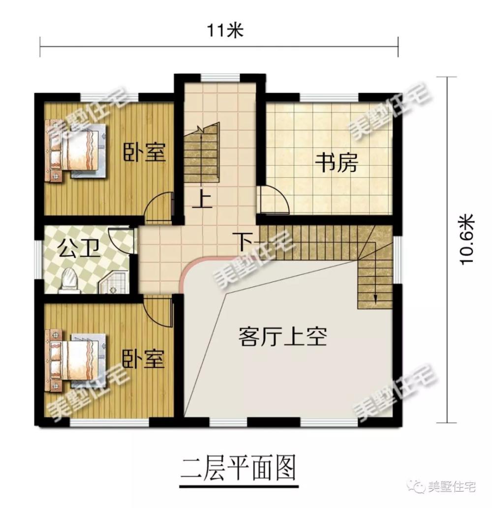 現代風別墅又出新款，占地116平帶挑高客廳和茶室，廚房另建