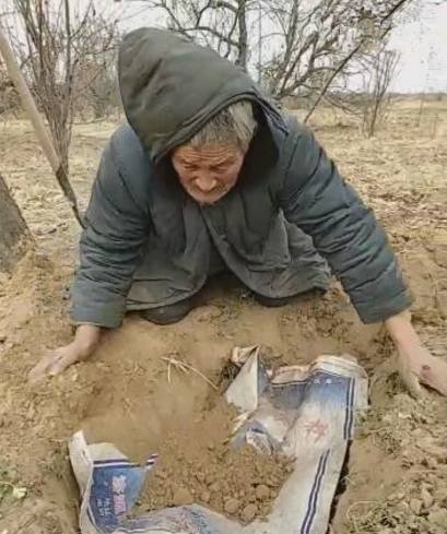 养了多年的狗狗去世，爷爷伤心的将它厚葬，让人心酸！