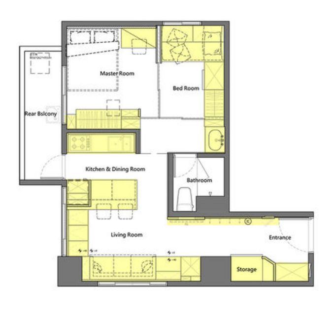 台湾40平不到的小户型公寓，收纳空间比100平房子还多