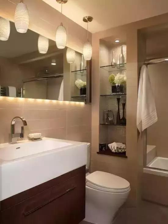 这么漂亮的卫生间，好看又实用，家里一定要装一个才对！