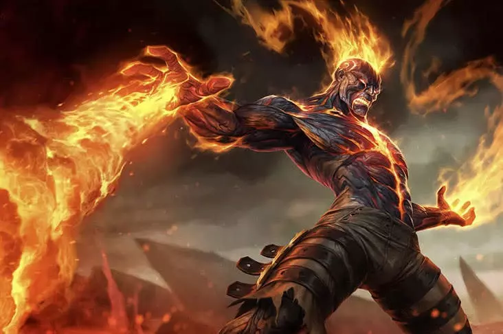 LOL：“黑科技”征服者火男，伤害高还吸血谁都扛不住！