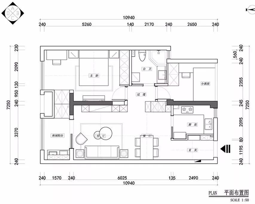 现代简约两居案例装修图，灰白色调的装饰，时尚大方有格调！