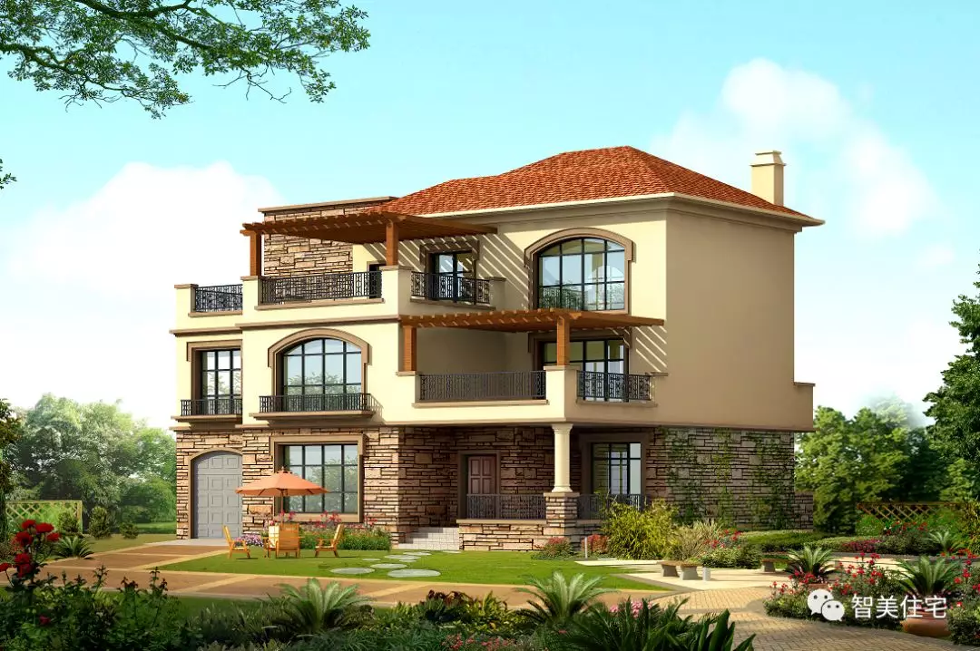 很美的9款别墅效果图，第八栋实拍，建在福建农村