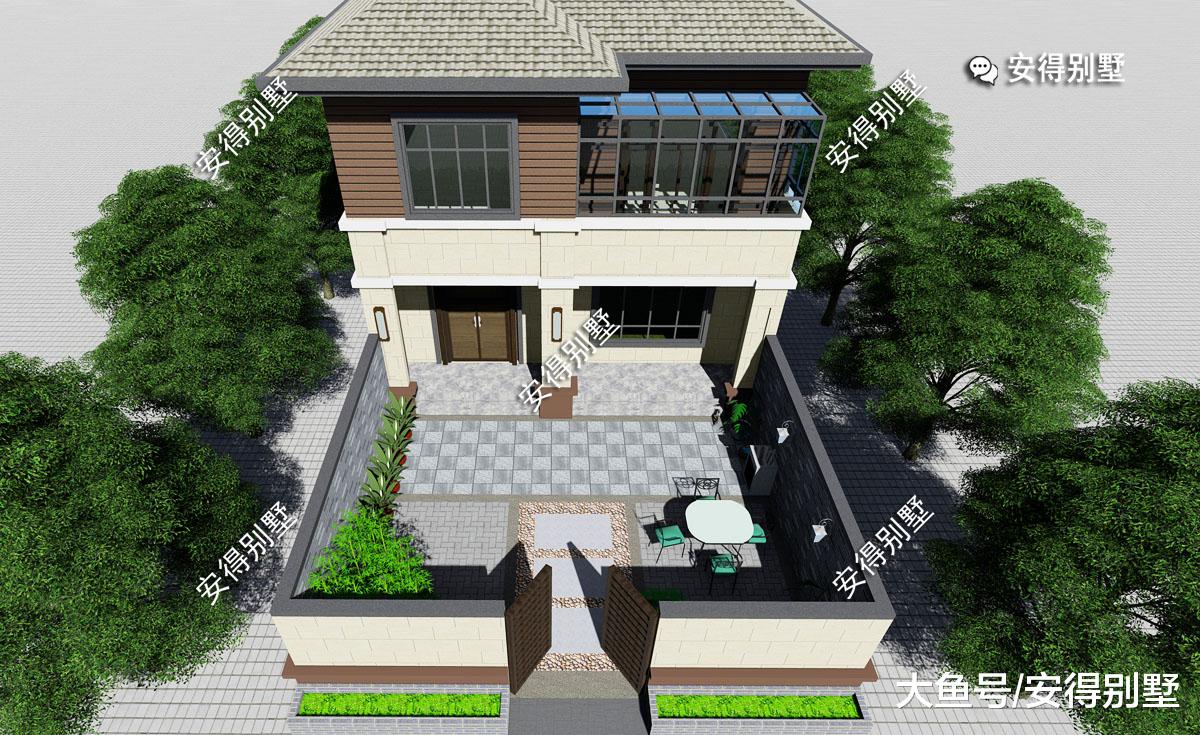 担心建房子钱不够？看看这个小面积现代别墅，自带小院，经济实惠