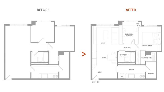 60㎡小户型，老公一上来就拆墙，硬是隔出一间书房，真是漂亮！
