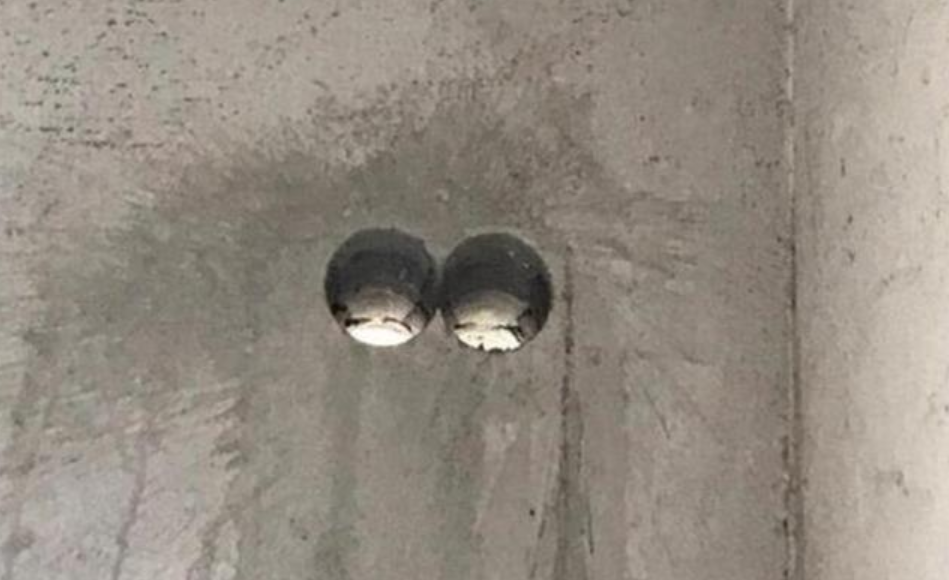 师傅自夸空调孔打的很有技术，可当业主看到，直接就质问他