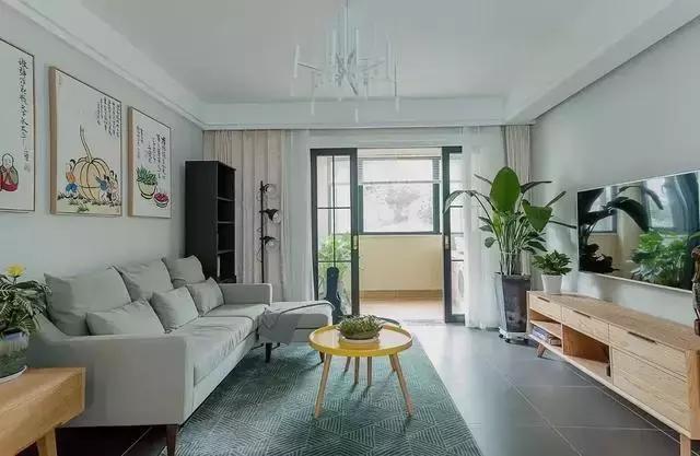 105平清爽北欧风, 全屋摆上绿植就是这么漂亮!
