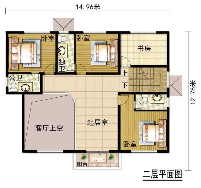 14.96*12.76三层农村别墅，主体建造50万，同村的看了都羡慕死了