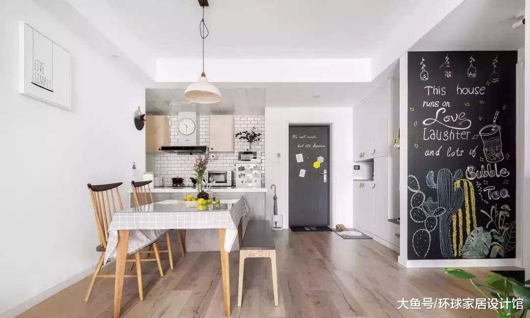小家也要美美住! 80㎡清新北欧风, 黑板墙设计好赞!