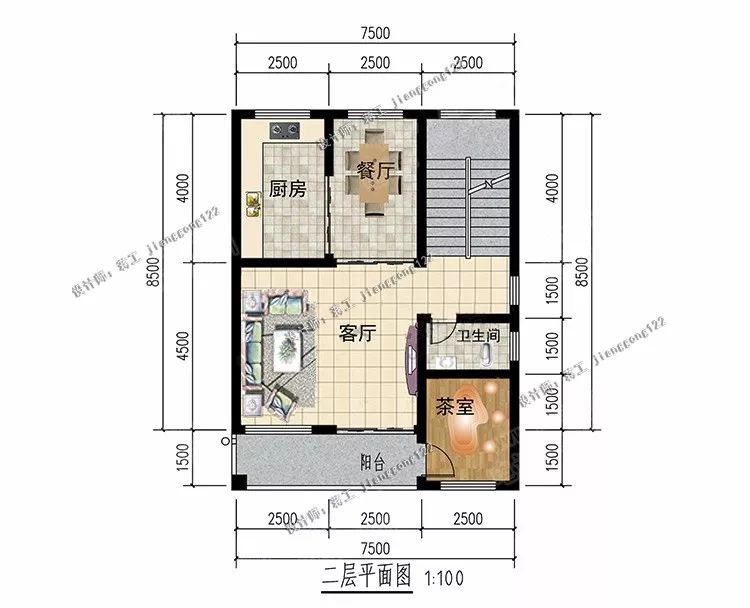 面宽7米左右，4款三层农村自建别墅，80平能建出120平的既视感