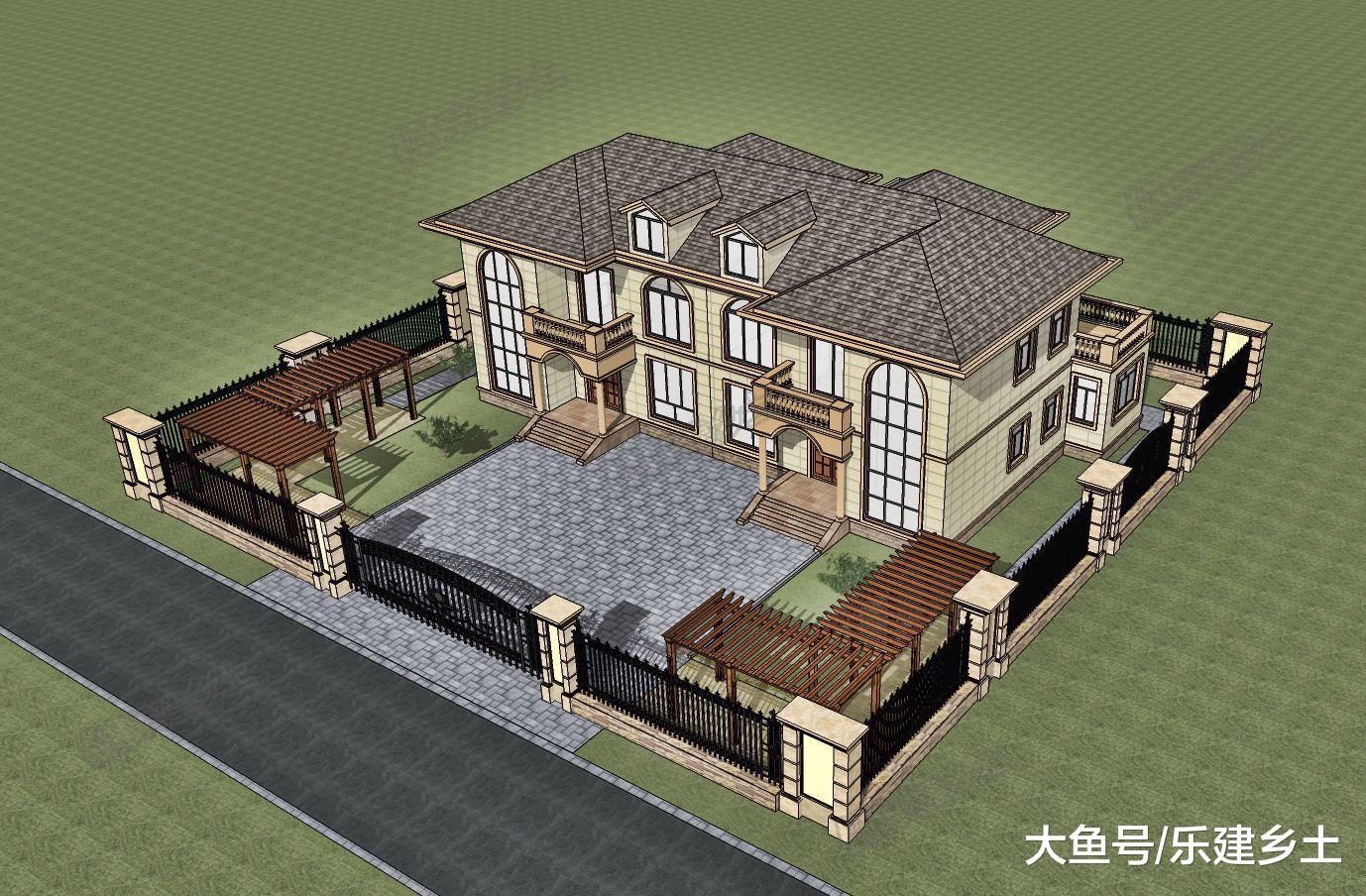 鄉村雙拼自建房設計, 二層24乘12米, 氣派實用