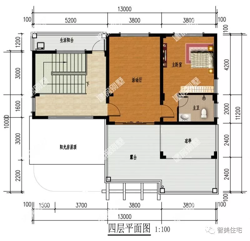 2栋宽13米的农村四层别墅，第一栋带阳光房，第二栋干净简约