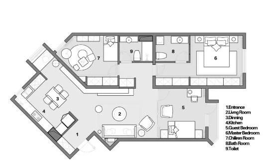 110㎡奇葩户型的颠覆改造，异形不仅利用充分，还成为空间亮点！