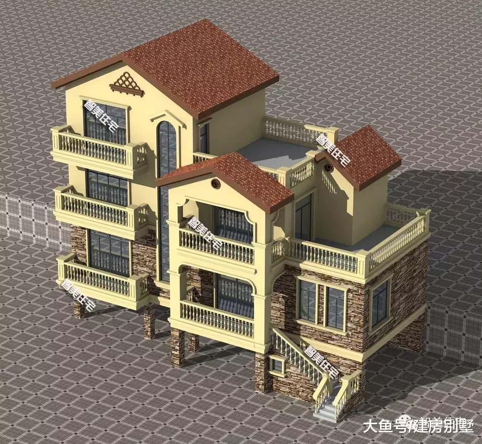 17.5×8.5米农村别墅，带架空层，田园风格太具有吸引力