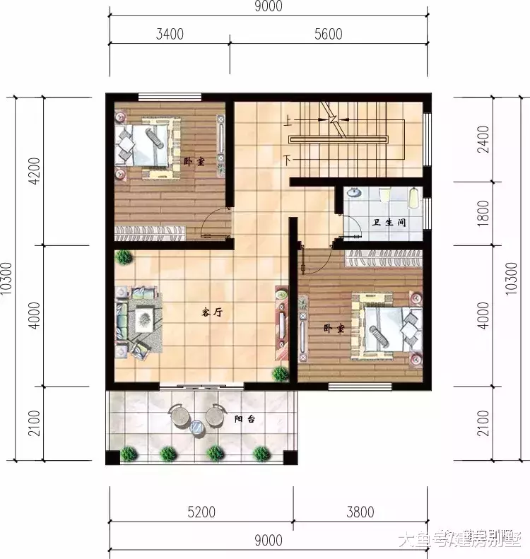 小面寬的3層農村自建房，第一棟平屋頂建造，第二棟造價很低
