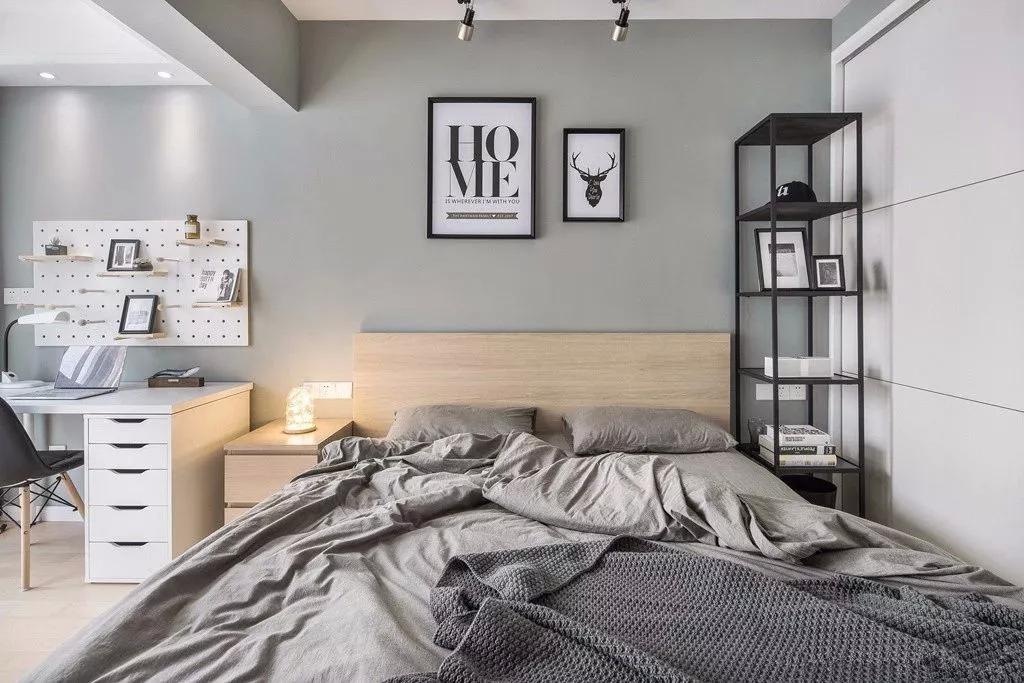 现代简约两居案例装修图，灰白色调的装饰，时尚大方有格调！