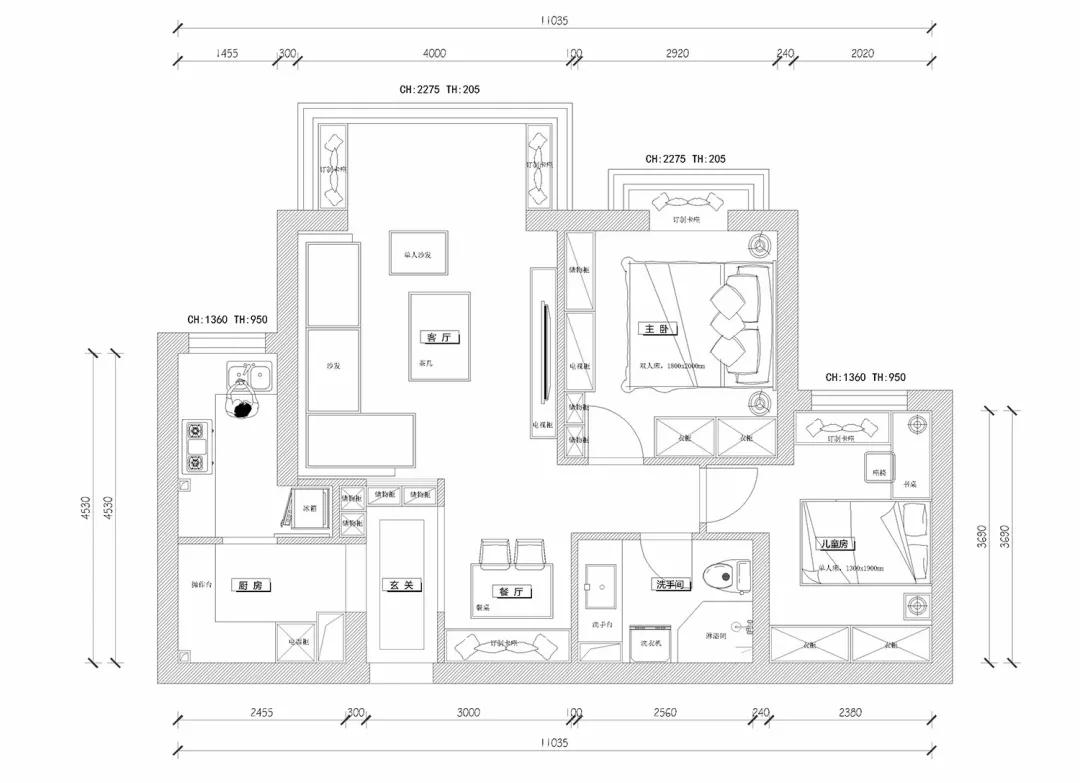 现代简约两居室的装修，简约、舒适的设计，很适合居住！