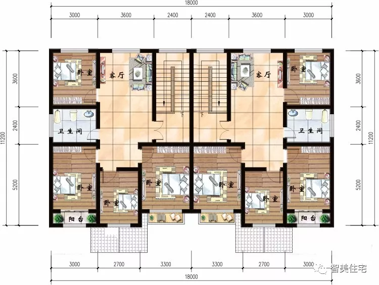 3栋宽18米的双拼别墅，建第一栋的乃有钱人家，造型很豪华