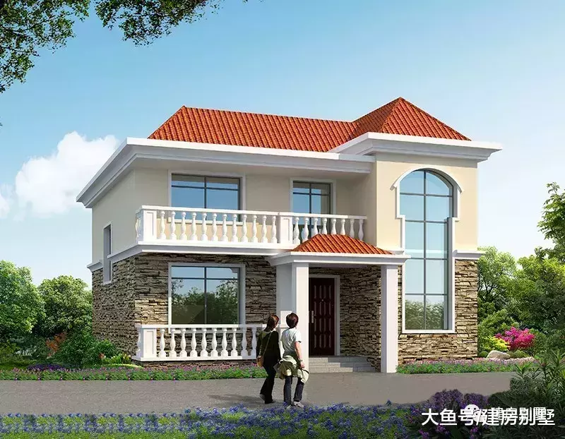 带走廊阳台的两层小别墅, 毛坯20来万, 每个人都能建