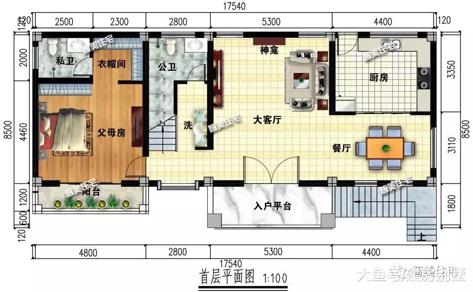 17.5×8.5米农村别墅，带架空层，田园风格太具有吸引力