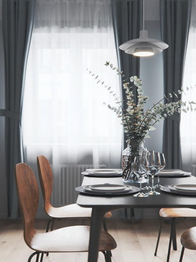 北欧风装修设计，高级灰+雾霾蓝配色，美观又大气！