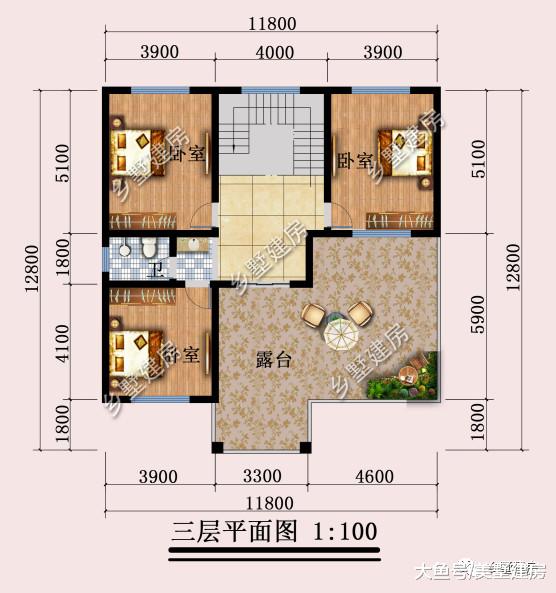 12X13米的欧式别墅，多卧室+挑空客厅，农村建房大气之选