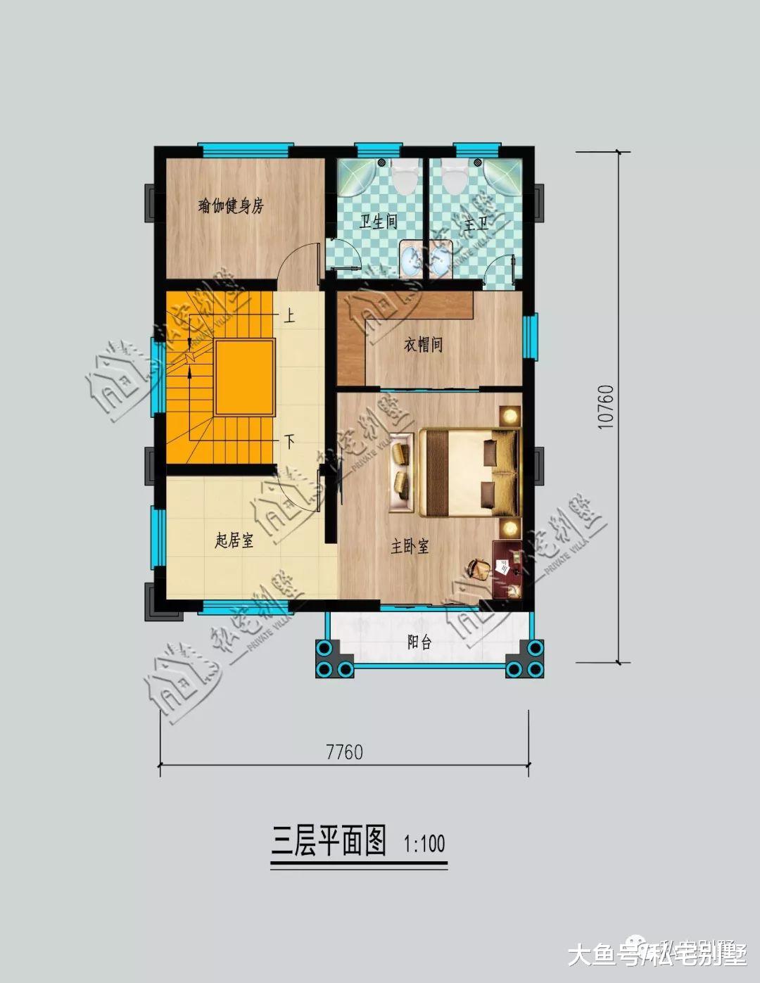 四层豪华小户型，占地不足100平却自带豪华既视感！