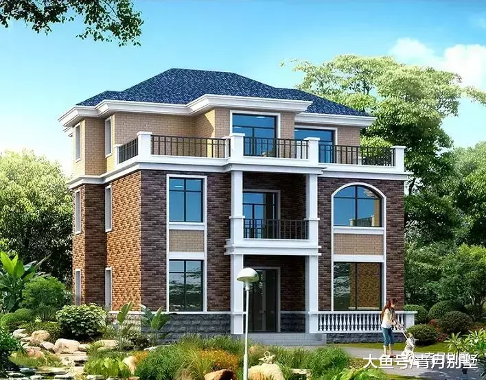 12.5米×11.5米三层小别墅, 时尚亮丽, 南北通透大露台