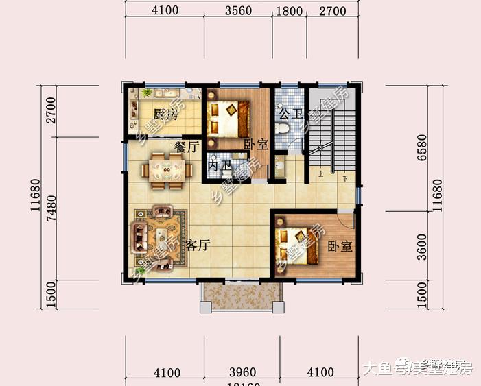 12x8米三层别墅，6卧5卫还带商铺，在农村人人都羡慕！