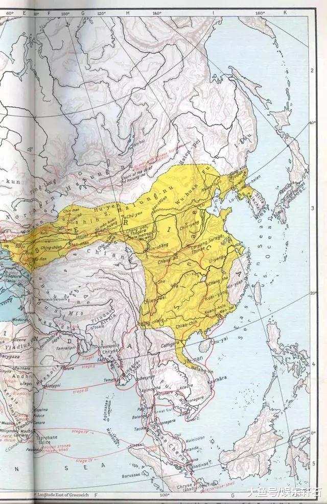 #中国历史#美国哈佛版中国历史地图，与国内版差异大，主要朝代对比