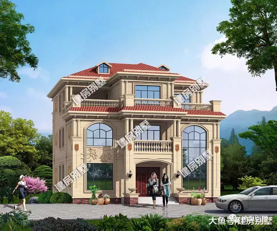 两栋建在湖南农村的豪华别墅，都带大堂屋和复式客厅