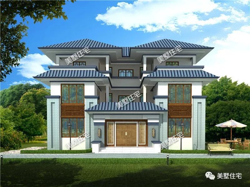 5款造型相似的新中式别墅，布局不同各有韵味，你喜欢吗？